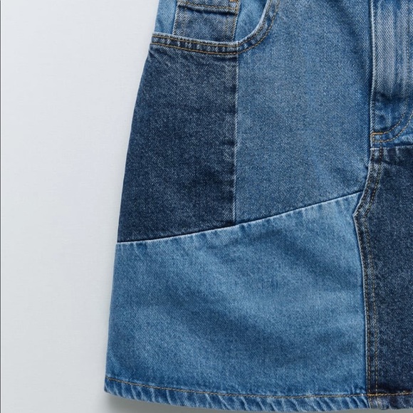 NWT Denim patchwork mini skirt - Picture 4 of 9